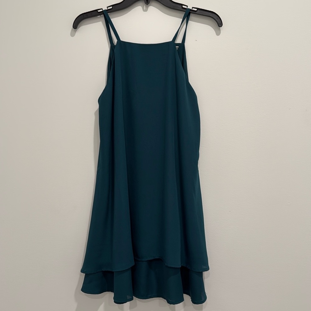 Green mini dress